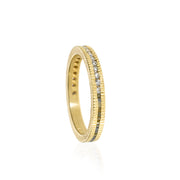 TODD REED Raw Diamond Cubes and White Round Diamond Eternity Band
